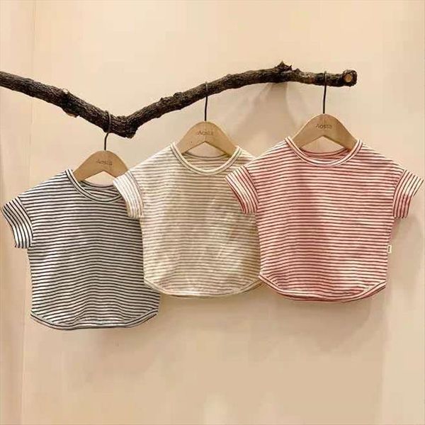 summer baby short sleeve t shirt stripe cotton girls and boys korean version skin friendly casual top, Blue
summer baby short sleeve t shirt stripe cotton girls and boys korean version skin friendly casual top, Blue