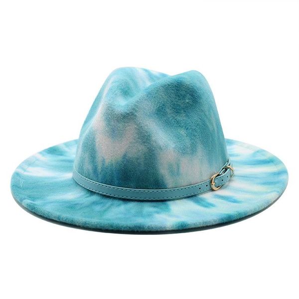 tie-dye women wide brim light blue belt men fedora hats spring ladies vintage fascinator multicolor panama felt jazz hat wholesa, Blue;gray
tie-dye women wide brim light blue belt men fedora hats spring ladies vintage fascinator multicolor panama felt jazz hat wholesa, Blue;gray
