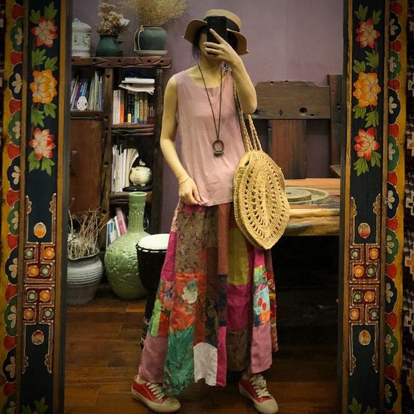 skirts women randomly patchwork ladies elastic waist plus size skirt female 2021 spliced ramie spring summer loose, Black
skirts women randomly patchwork ladies elastic waist plus size skirt female 2021 spliced ramie spring summer loose, Black