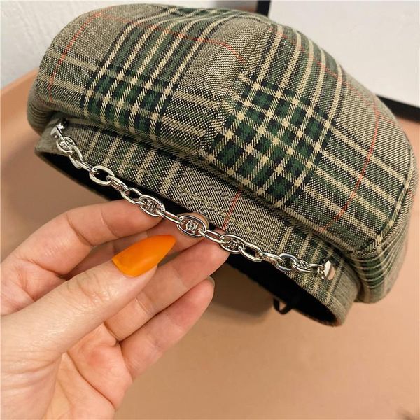 berets 202103-yy spring britain plaid academic style chain beret hat men women leisure painter, Blue;gray
berets 202103-yy spring britain plaid academic style chain beret hat men women leisure painter, Blue;gray