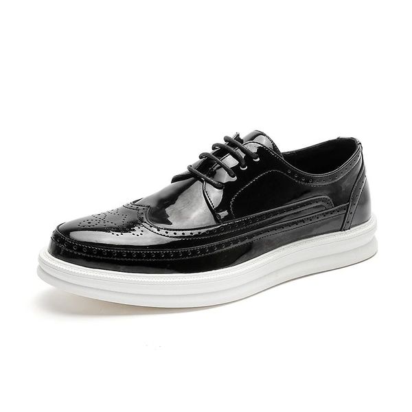 oxford shoes fashion brogue men leather formal dress man office party footwear, Black
oxford shoes fashion brogue men leather formal dress man office party footwear, Black