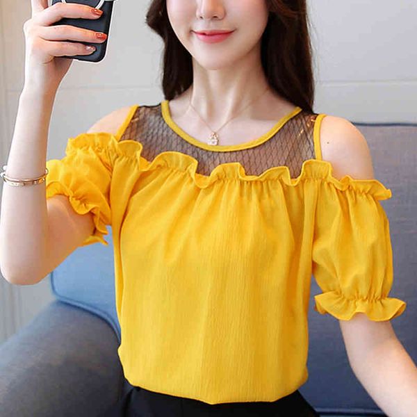 summer female cold shoulder ruffles chiffon blouse mujer casual short sleeve shirts femme elegant women blusas 807c 210420, White
summer female cold shoulder ruffles chiffon blouse mujer casual short sleeve shirts femme elegant women blusas 807c 210420, White