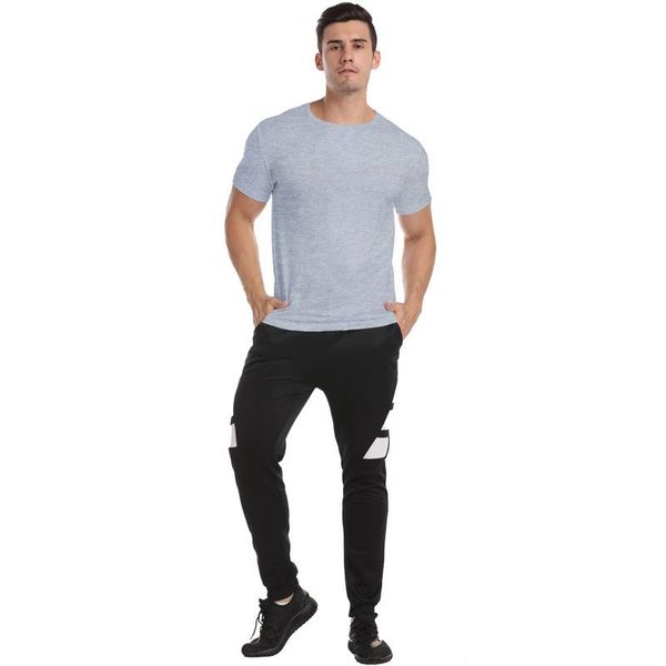 men's tracksuits summer casual sports street suit solid color round neck t-shirt + matching pants, Gray
men's tracksuits summer casual sports street suit solid color round neck t-shirt + matching pants, Gray