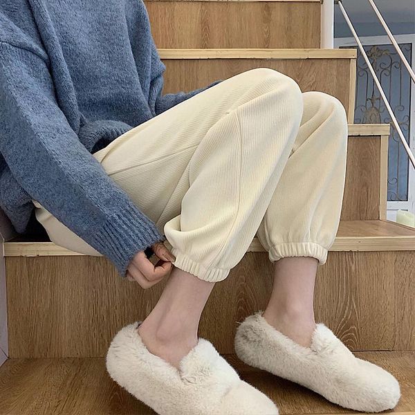 women's pants & capris autumn casual sport high waist jogger female solid tracksuit streetwear ladies baggy trousers winter clothes, Black;white 
women's pants & capris autumn casual sport high waist jogger female solid tracksuit streetwear ladies baggy trousers winter clothes, Black;white