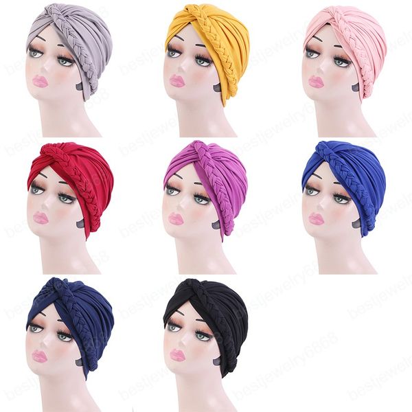 bohemian twist style turban cap briaded headwrap women's soild color beanie caps elastic bandana muslim hijab soft headscarf, Blue;gray
bohemian twist style turban cap briaded headwrap women's soild color beanie caps elastic bandana muslim hijab soft headscarf, Blue;gray