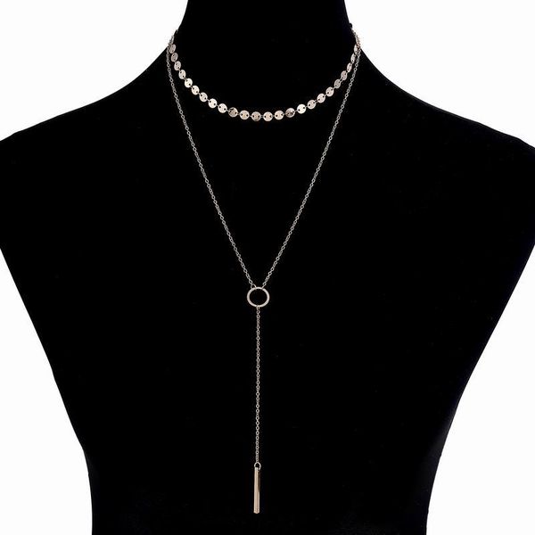 multi layers chain stick bar long pendant necklaces for women choker collier jewelry gifts, Silver
multi layers chain stick bar long pendant necklaces for women choker collier jewelry gifts, Silver