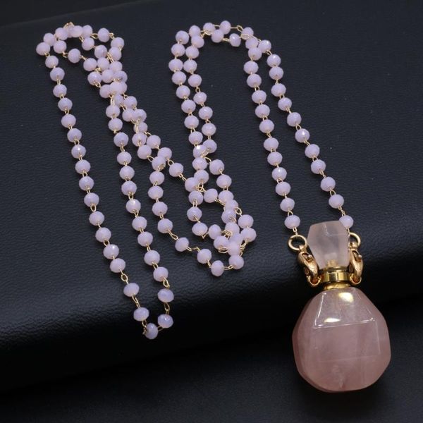 pendant necklaces very delicate necklace natural stone rose quartz perfume bottle for elegant lady romantic 20x38 mm, Silver
pendant necklaces very delicate necklace natural stone rose quartz perfume bottle for elegant lady romantic 20x38 mm, Silver