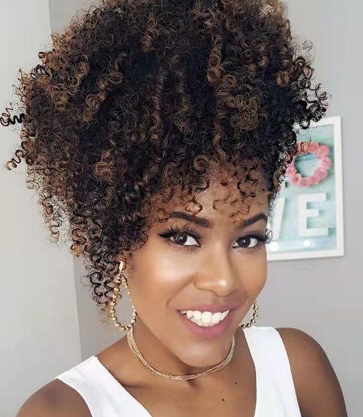 3c 4a afro kinky curly human hair clip in drawstring ombre brown blonde ponytail extensions 120g, Black
3c 4a afro kinky curly human hair clip in drawstring ombre brown blonde ponytail extensions 120g, Black