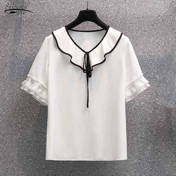 summer elegant ruffle v-neck short sleeve chiffon blouse women korean loose slim fit chemisier femme 14266 210521, White
summer elegant ruffle v-neck short sleeve chiffon blouse women korean loose slim fit chemisier femme 14266 210521, White