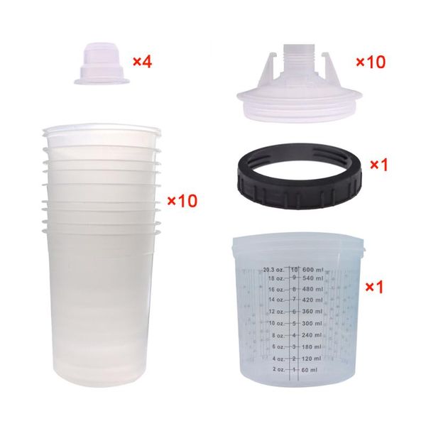professional spray guns 10pcs gun paint mixing cup pps type h/o quick tank 160ml/350ml/600ml/810ml disposable
professional spray guns 10pcs gun paint mixing cup pps type h/o quick tank 160ml/350ml/600ml/810ml disposable