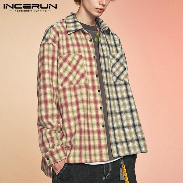 men turn down collar button patchwork blouse vintage plaid long sleeve shirts man spring pockets loose camisa plus size men's casual, White;black
men turn down collar button patchwork blouse vintage plaid long sleeve shirts man spring pockets loose camisa plus size men's casual, White;black