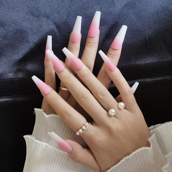 false nails coffin long gradiant pink ballerina fake with designs full cover acrylic press on nail tips com-jpw, Red;gold
false nails coffin long gradiant pink ballerina fake with designs full cover acrylic press on nail tips com-jpw, Red;gold