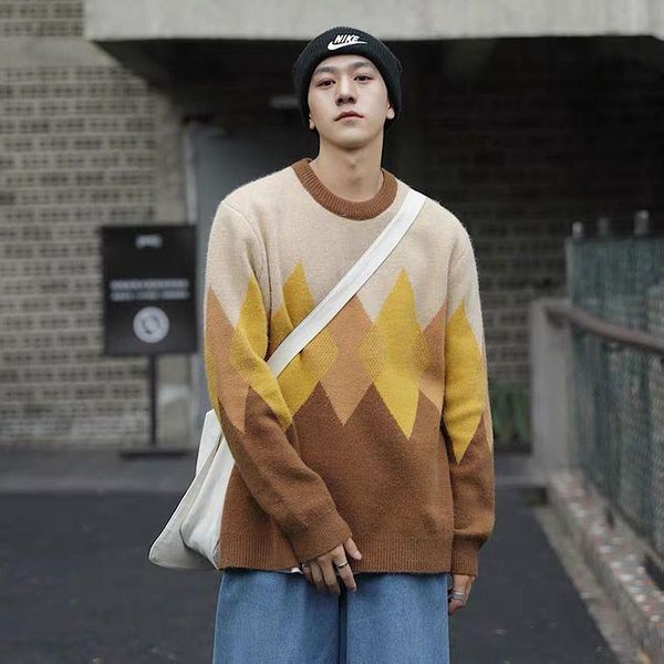 men harajuku graphic wool sweater pullover 2021 autumn mens streetwear hip hop knitted sweaters couple vintage men's, White;black
men harajuku graphic wool sweater pullover 2021 autumn mens streetwear hip hop knitted sweaters couple vintage men's, White;black