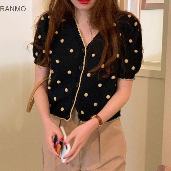 women's knits & tees korean chic v-neck color contrast hemmed three-dimensional wool ball short sleeve knitted sweater + high waist loo, White
women's knits & tees korean chic v-neck color contrast hemmed three-dimensional wool ball short sleeve knitted sweater + high waist loo, White