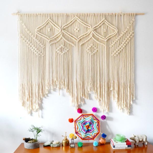 party decoration beige macrame wall hanging, wedding backdrop, bohemian curtains, headboard, tapestry boho home decor
party decoration beige macrame wall hanging, wedding backdrop, bohemian curtains, headboard, tapestry boho home decor