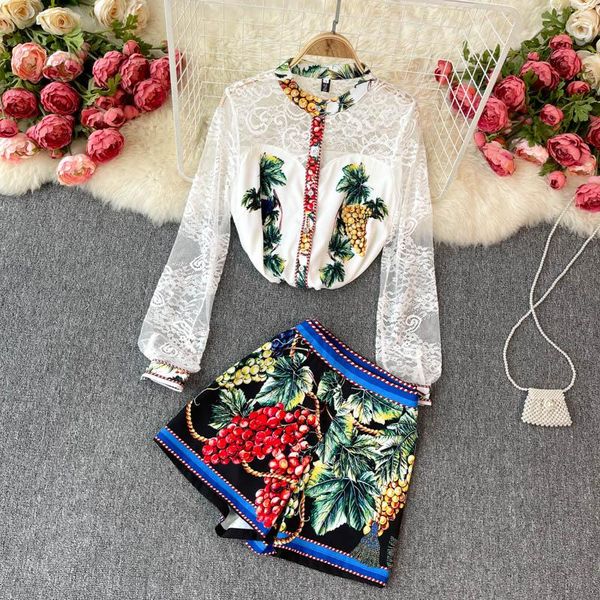 women's tracksuits fabpop 2021 long lace transparent sleeve shirt wide leg florla print two piece set women outfits gb169, Gray
women's tracksuits fabpop 2021 long lace transparent sleeve shirt wide leg florla print two piece set women outfits gb169, Gray