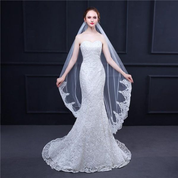 bridal veils elegant wedding veil accessories short white ivory one layer appliques lace edge, Black
bridal veils elegant wedding veil accessories short white ivory one layer appliques lace edge, Black
