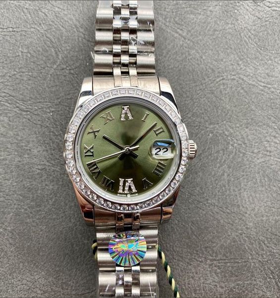 classic women's watch stainless steel wristband sapphire glass mirror diamond green 31mm bezel automatic mechanical movement girl watch, Slivery;brown
classic women's watch stainless steel wristband sapphire glass mirror diamond green 31mm bezel automatic mechanical movement girl watch, Slivery;brown