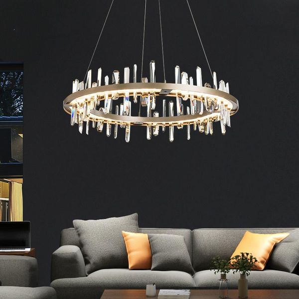 post-modern light luxury crystal led chandelier lighting simple circular decoration nordic living room dining chandeliers
post-modern light luxury crystal led chandelier lighting simple circular decoration nordic living room dining chandeliers