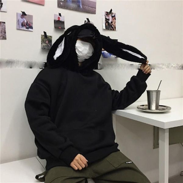 women's hoodies & sweatshirts 2021 autumn harajuku loose preppy plush ear kawaii cute hooded solid pullover, Black
women's hoodies & sweatshirts 2021 autumn harajuku loose preppy plush ear kawaii cute hooded solid pullover, Black