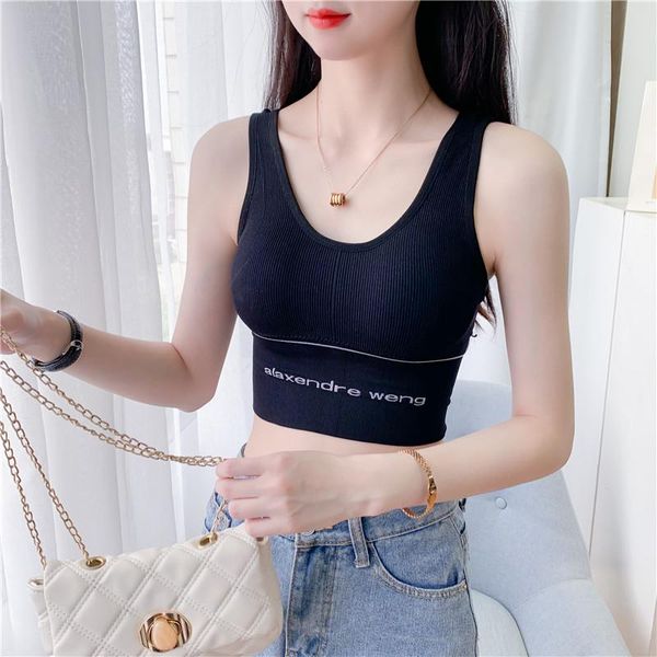 women's tanks & camis short sling sports vest in autumn with letters, bottoming, outer wear, tide belt chest pad top, White
women's tanks & camis short sling sports vest in autumn with letters, bottoming, outer wear, tide belt chest pad top, White