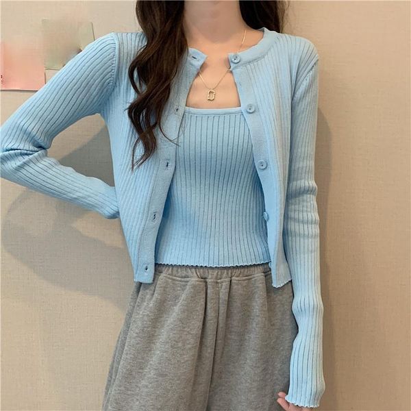 women's knits & tees nomikuma korean style cardigan women two piece o neck long sleeve casual sweater arrival solid color short knitwea, White
women's knits & tees nomikuma korean style cardigan women two piece o neck long sleeve casual sweater arrival solid color short knitwea, White