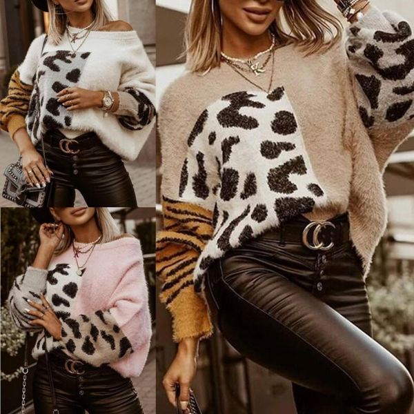 women's sweaters fashion leopard stitching women plush loose pullover casual long sleeves knitted sweater autumn winter warm knitwear, White;black
women's sweaters fashion leopard stitching women plush loose pullover casual long sleeves knitted sweater autumn winter warm knitwear, White;black