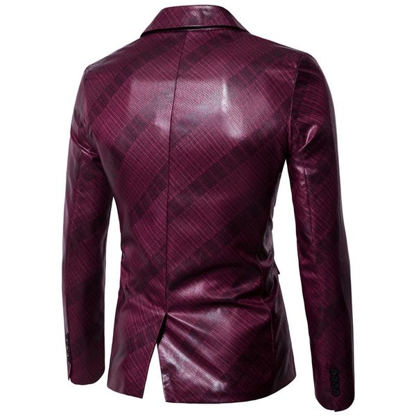 men's pu leather casual blazer autumn and winter fine twill glossy rint one button small groomsman suit, White;black
men's pu leather casual blazer autumn and winter fine twill glossy rint one button small groomsman suit, White;black