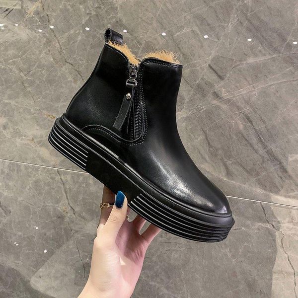 boots fashion winter women genuine leather ankle female thick plush warm snow mother waterproof non-slip booties, Black
boots fashion winter women genuine leather ankle female thick plush warm snow mother waterproof non-slip booties, Black