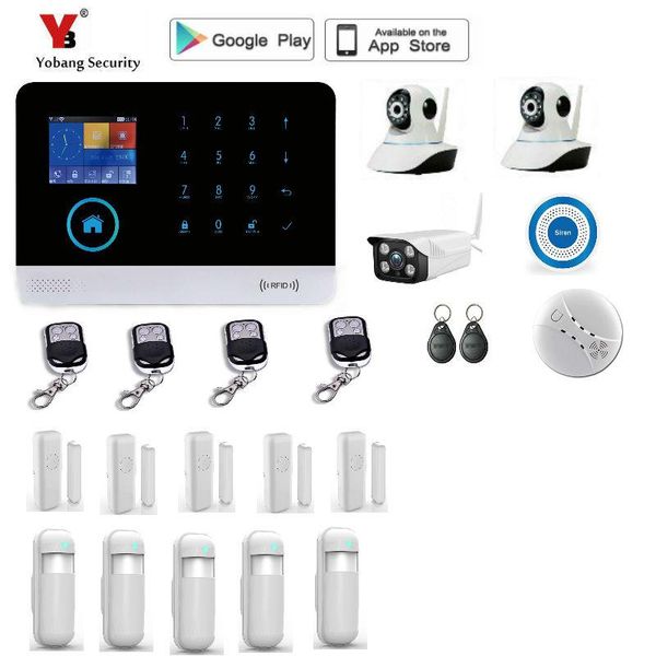 yobang security wifi gsm home alarm system with wireless pir detector door sensor 100 zone systems
yobang security wifi gsm home alarm system with wireless pir detector door sensor 100 zone systems