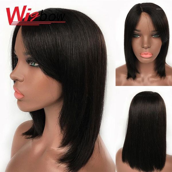 human hair lace part wig with bangs u natural 12 inches short straight for women wigbow wigs1, Black;brown
human hair lace part wig with bangs u natural 12 inches short straight for women wigbow wigs1, Black;brown