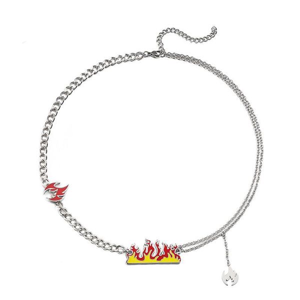 chains fashion european and american titanium steel necklace color epoxy flame pendant, Silver
chains fashion european and american titanium steel necklace color epoxy flame pendant, Silver