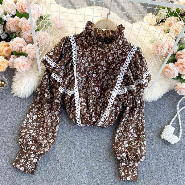 spring autumn chiffon blouse lantern sleeve shirt women's ruffled slim all-match stand collar floral uk963 210507, White
spring autumn chiffon blouse lantern sleeve shirt women's ruffled slim all-match stand collar floral uk963 210507, White