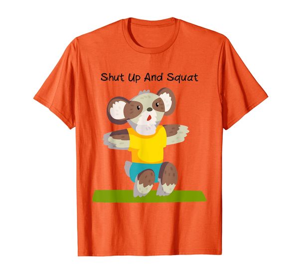 shut up squat koala pilates workout fitness gym t-shirt, White;black