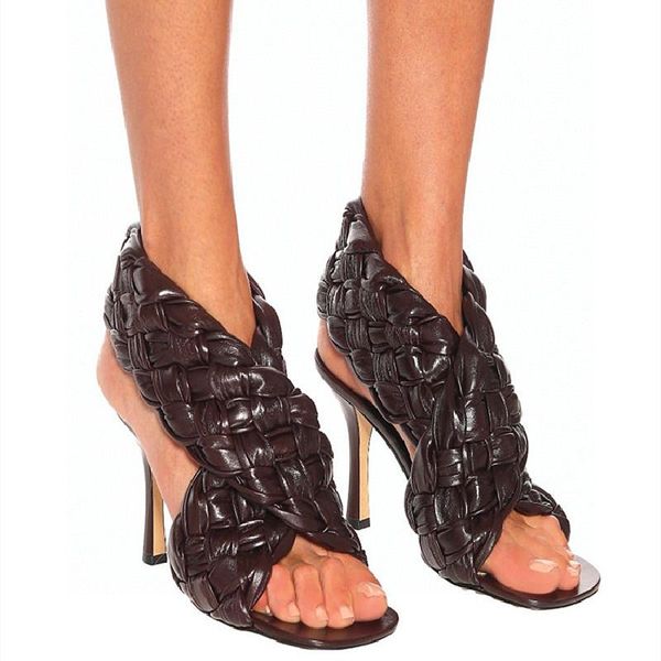 sandals high-end ladies brand handmake woven cross strap real leather thin high heels open toe shoes heel 9cm, Black
sandals high-end ladies brand handmake woven cross strap real leather thin high heels open toe shoes heel 9cm, Black