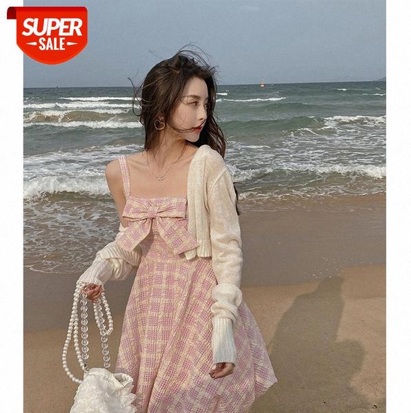 sweet girl plaid sling dress women's waist is thin french style a-line skirt #de1t, Black;gray
sweet girl plaid sling dress women's waist is thin french style a-line skirt #de1t, Black;gray