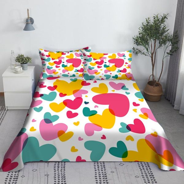 sheets & sets color heart pattern bed sheet set digital print gift for lover polyester flat with case 2/3pcs bedding linen
sheets & sets color heart pattern bed sheet set digital print gift for lover polyester flat with case 2/3pcs bedding linen