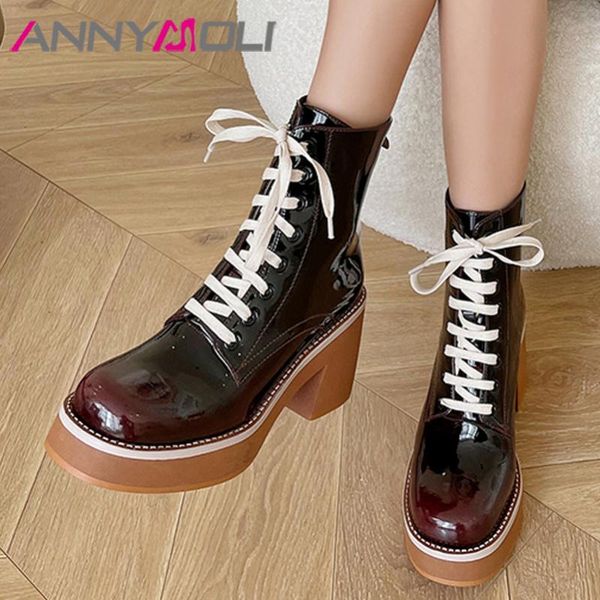 boots annymoli real leather ankle women shoes platform chunky high heel round toe zipper ladies motorcycle winter 41, Black
boots annymoli real leather ankle women shoes platform chunky high heel round toe zipper ladies motorcycle winter 41, Black