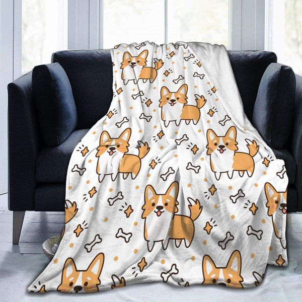 Cute Corgi with Bones Flannel Fleece Throw Blanket 50"x60" Living Room/Bedroom/Sofa Couch Warm Soft Bed Blanket for Kids Adults
Cute Corgi with Bones Flannel Fleece Throw Blanket 50"x60" Living Room/Bedroom/Sofa Couch Warm Soft Bed Blanket for Kids Adults