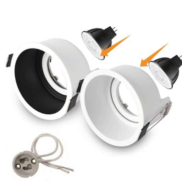 spotlights recessed gu10/mr16 led downlight mounted frame round anti-glare lamp holder cut hole 55/75mm ceiling spot lights fitting fixture
spotlights recessed gu10/mr16 led downlight mounted frame round anti-glare lamp holder cut hole 55/75mm ceiling spot lights fitting fixture