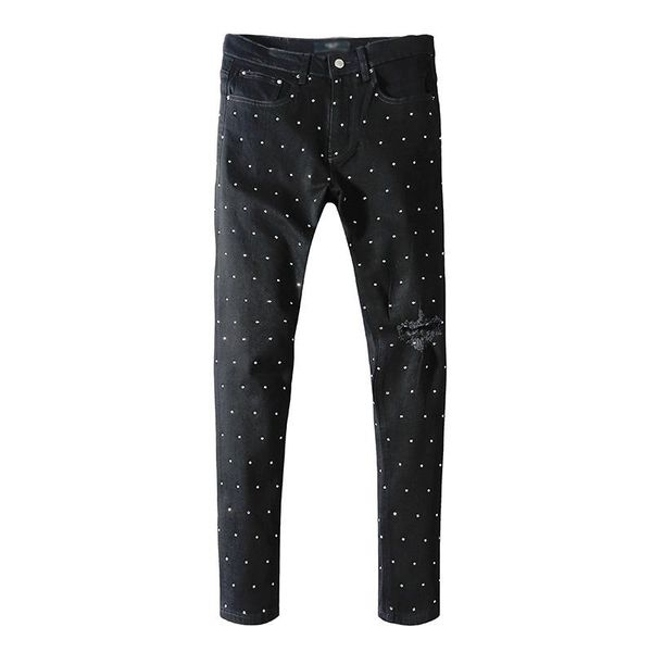 men's jeans male fashion trousers black stretch high street ripped men and women couple slim denim pants trend, Blue
men's jeans male fashion trousers black stretch high street ripped men and women couple slim denim pants trend, Blue