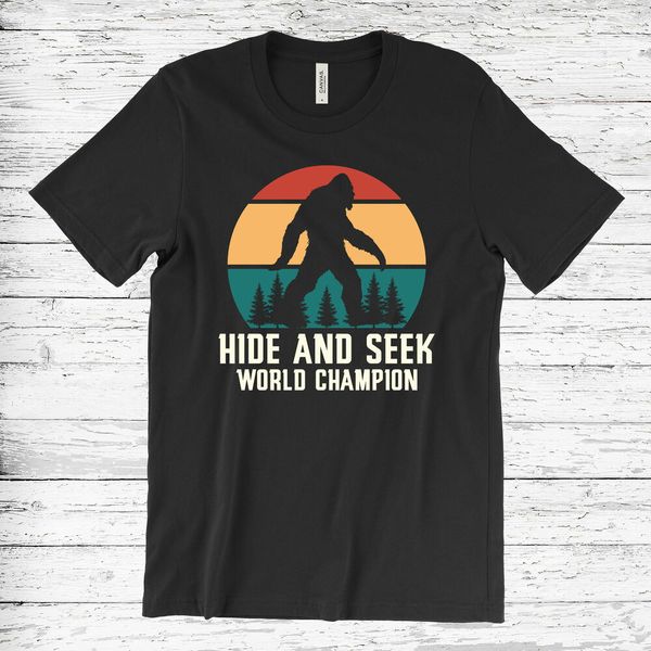 bigfoot hide and seek champion t-shirt sasquatch shirt funny bigfoot shirt, White;black
bigfoot hide and seek champion t-shirt sasquatch shirt funny bigfoot shirt, White;black