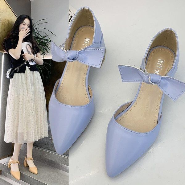 high heel chunky heels for spring 2021. bow knot single shoe with middle sandals, Black
high heel chunky heels for spring 2021. bow knot single shoe with middle sandals, Black