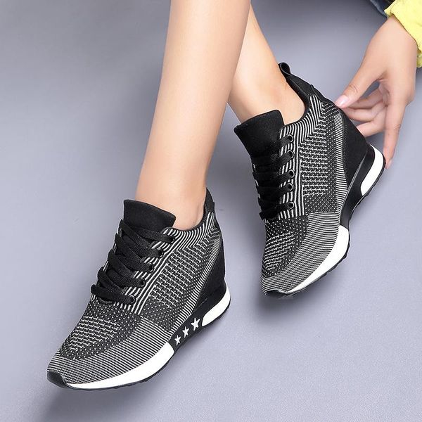 dress shoes fashion leisure air mesh increased internal pumps for women round toe med lace-up platform spring autumm zapatos mujer, Black
dress shoes fashion leisure air mesh increased internal pumps for women round toe med lace-up platform spring autumm zapatos mujer, Black