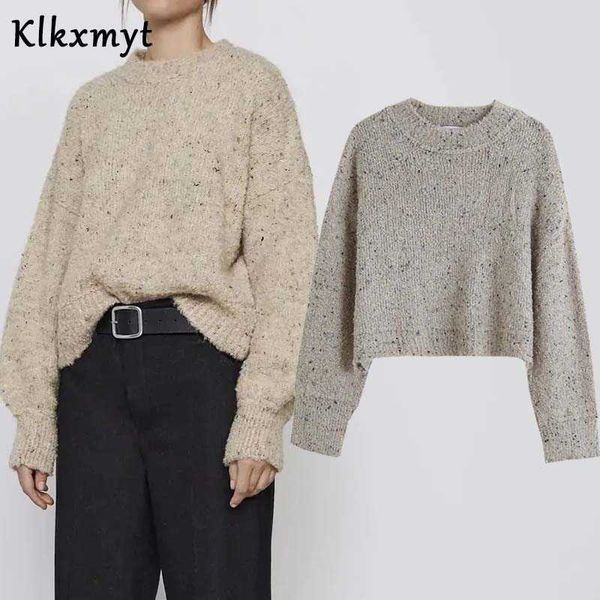 klkxmyt za sweater women fashion thick warm loose knitted vintage o neck long sleeve female pullovers chic 210527, White;black
klkxmyt za sweater women fashion thick warm loose knitted vintage o neck long sleeve female pullovers chic 210527, White;black