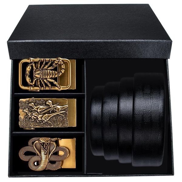 male genuine leather strap belts for men belt automatic buckle black box cummerbunds, Black;brown
male genuine leather strap belts for men belt automatic buckle black box cummerbunds, Black;brown