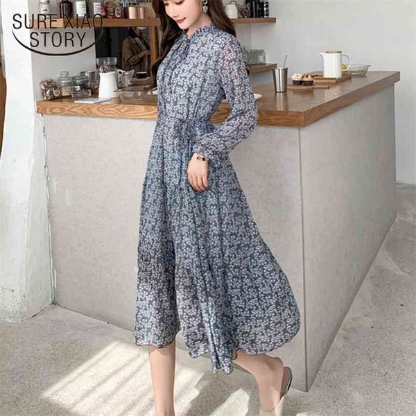 spring women chiffon dress stand collar mid-calf midi es vintage floral print long sleeve flare party 210421, Black;gray
spring women chiffon dress stand collar mid-calf midi es vintage floral print long sleeve flare party 210421, Black;gray