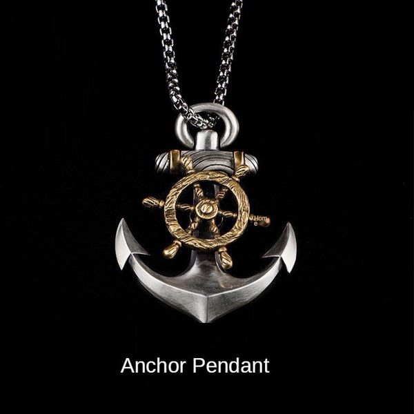 chains vintage anchor necklace men's fashion european and american street rotatable personalized compass rudder pendant gift, Silver
chains vintage anchor necklace men's fashion european and american street rotatable personalized compass rudder pendant gift, Silver