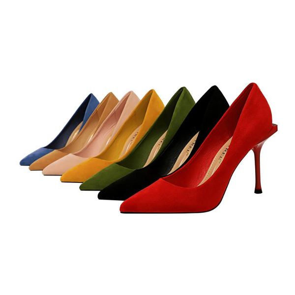 dress shoes korean version fashion show thin delicate suede with shallow mouth pointed high heels women's single shoe 925-1, Black 
dress shoes korean version fashion show thin delicate suede with shallow mouth pointed high heels women's single shoe 925-1, Black