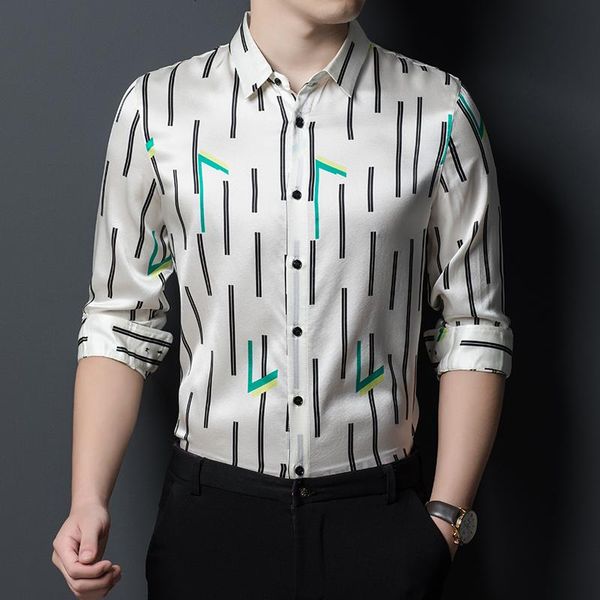 men's brand silk shirts summer spring 100% clothes office man striped real dress long sleeve soft smooth casual, White;black
men's brand silk shirts summer spring 100% clothes office man striped real dress long sleeve soft smooth casual, White;black